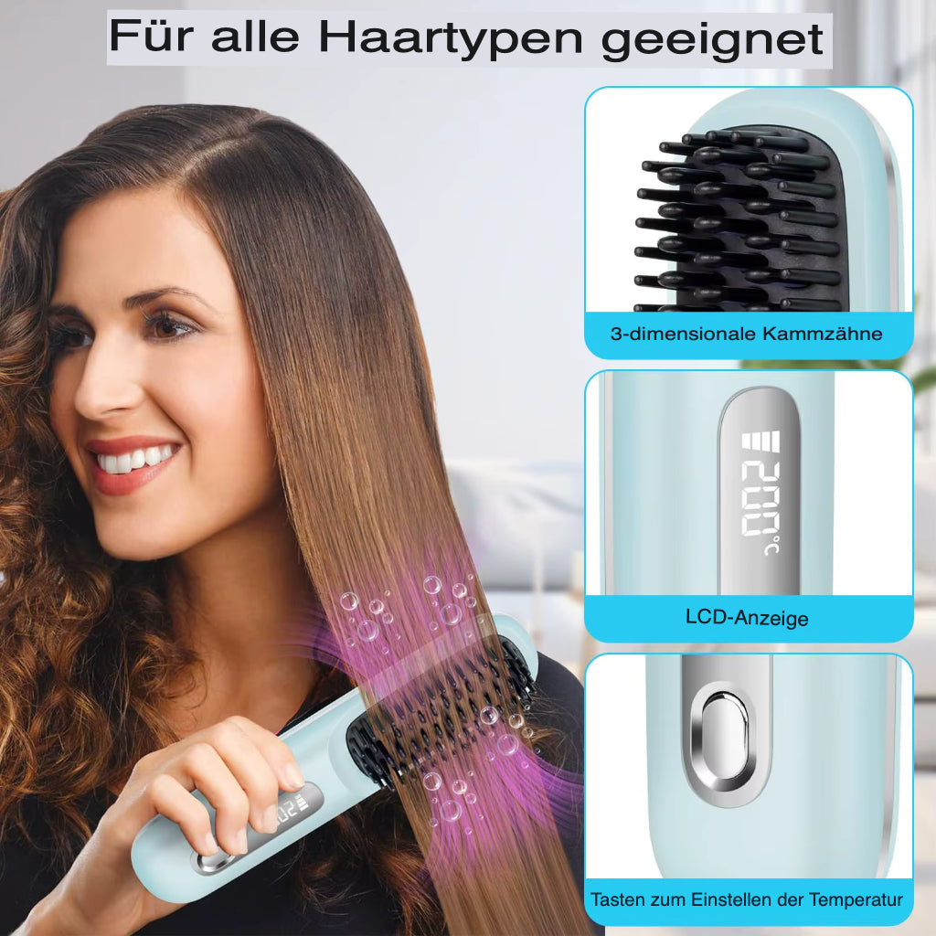 Tragbare Haarglätter Bürste mit USB