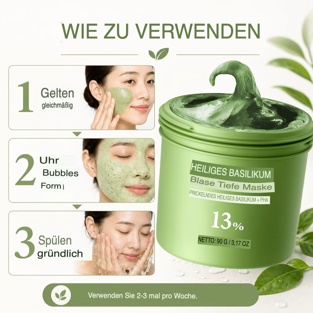 Holy Basil Blasen-Gesichtsmaske zur Tiefenreinigung