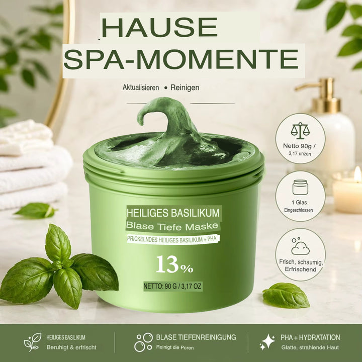 Holy Basil Blasen-Gesichtsmaske zur Tiefenreinigung