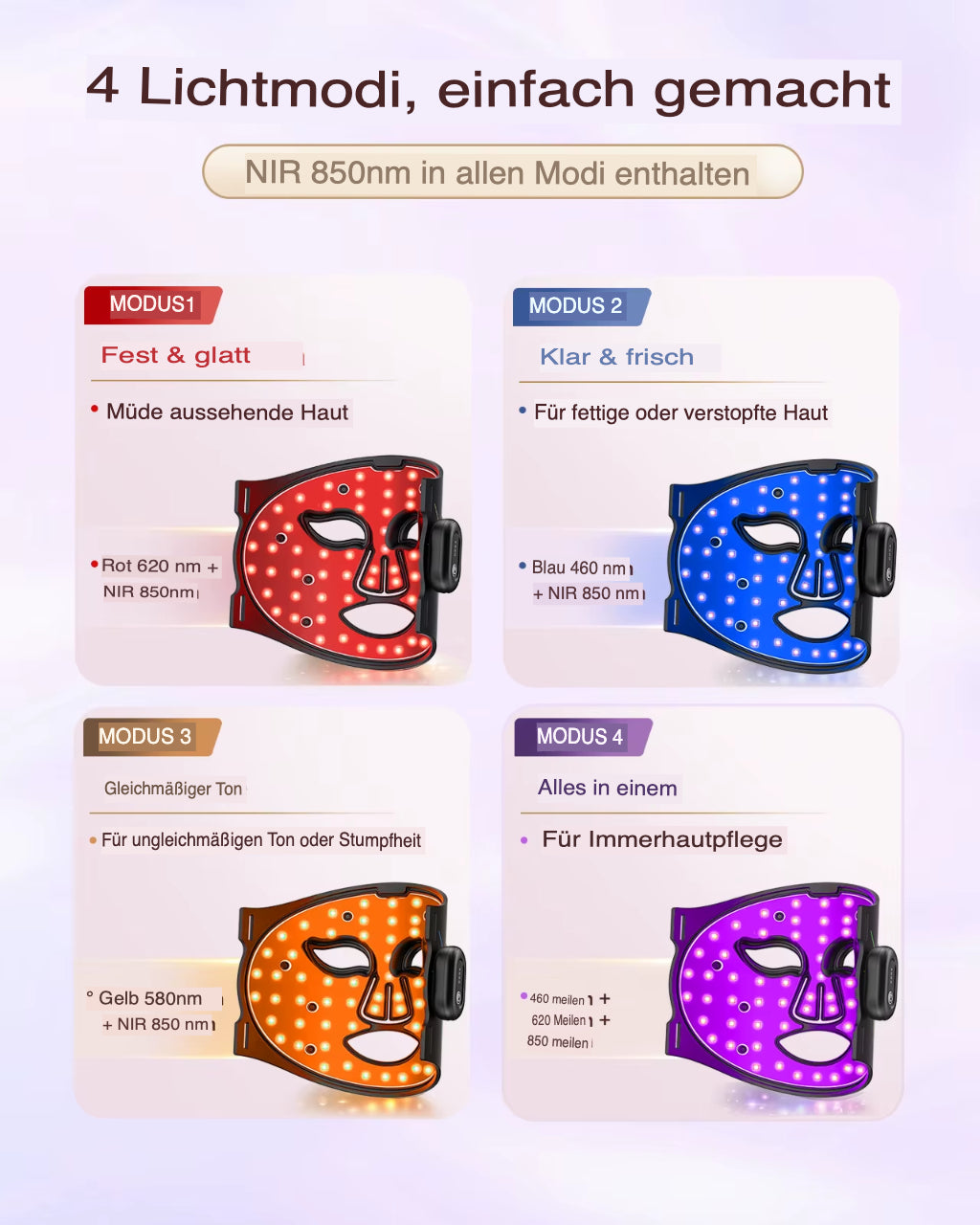 850nm NIR LED Gesichtsmaske
