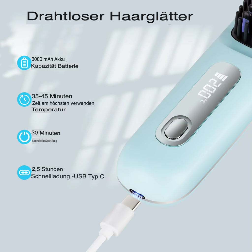 Tragbare Haarglätter Bürste mit USB