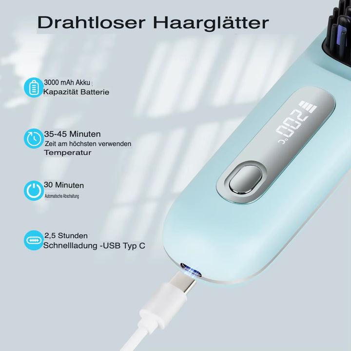 Tragbare Haarglätter Bürste mit USB