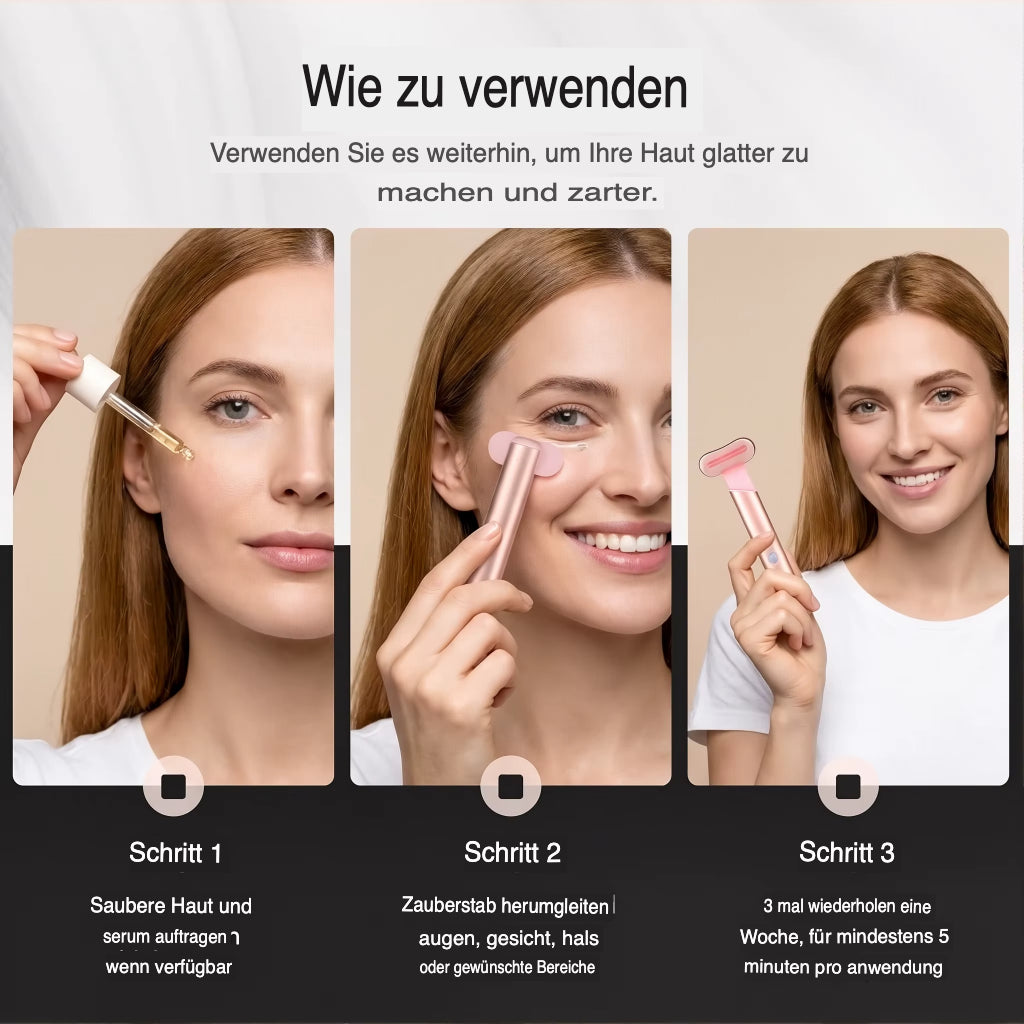 GlowWand Pro | 4-in-1 LED Gesichts- &amp; Augenmassagegerät