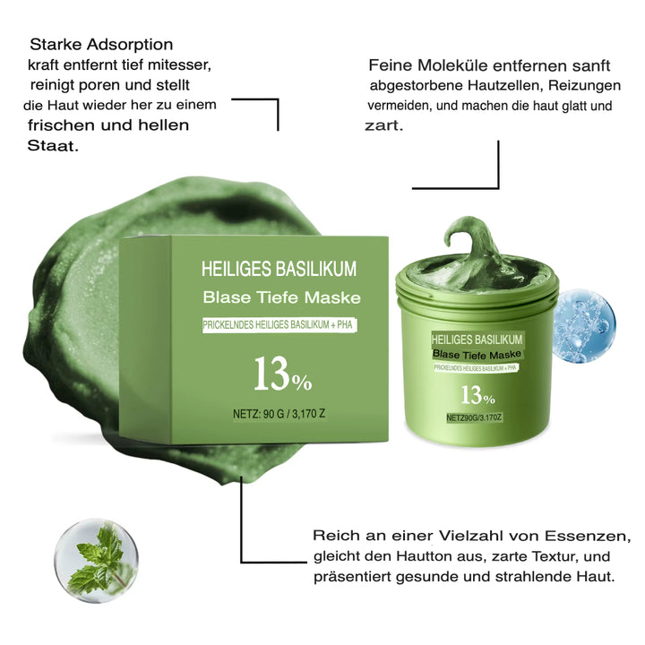 Holy Basil Blasen-Gesichtsmaske zur Tiefenreinigung
